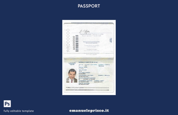 modello di passaporto brasiliano in stile verificato ().